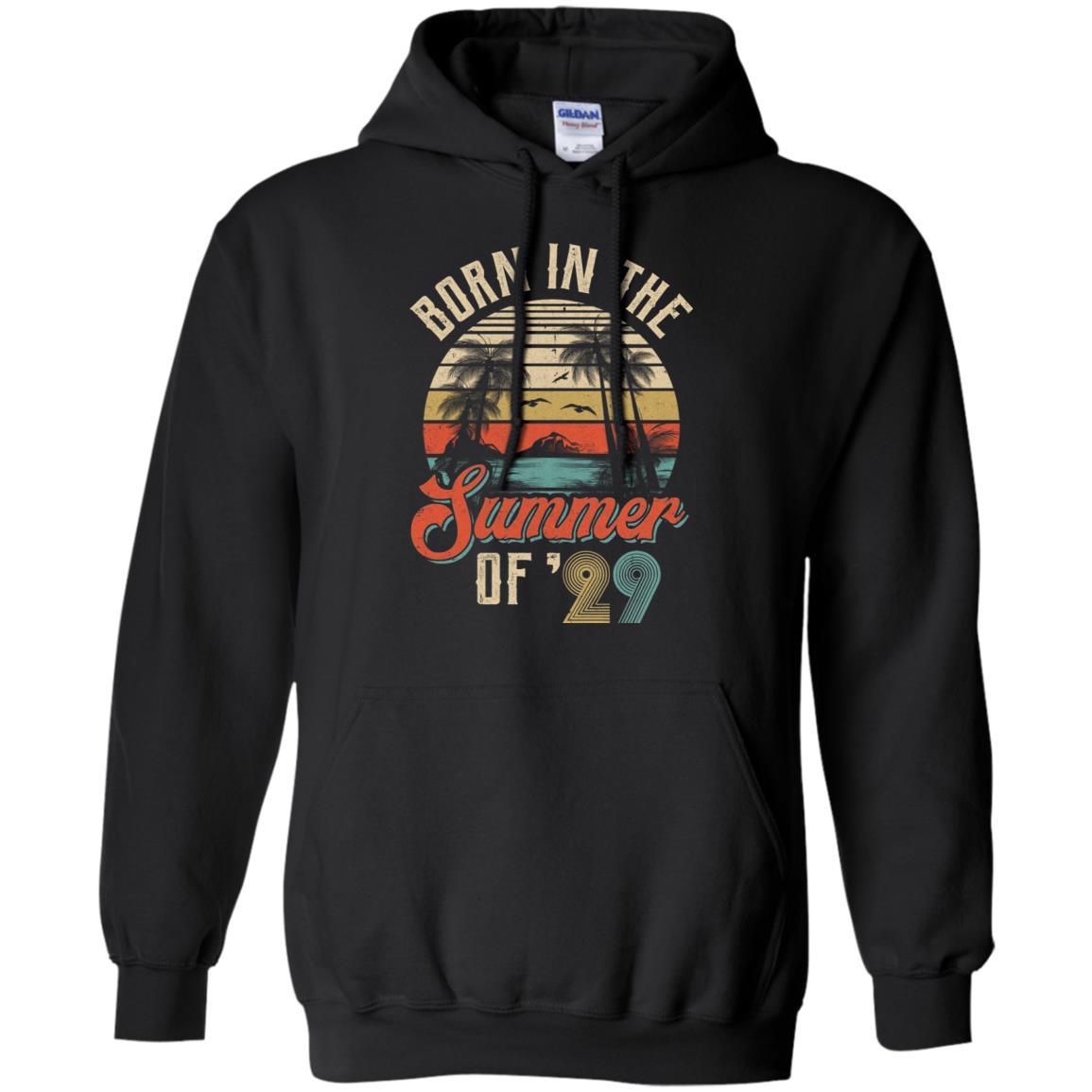 Classic Vintage 1929 92th Birthday Gift Summer Of 29-T-Shirt & Hoodie-Pullover Hoodie-Black