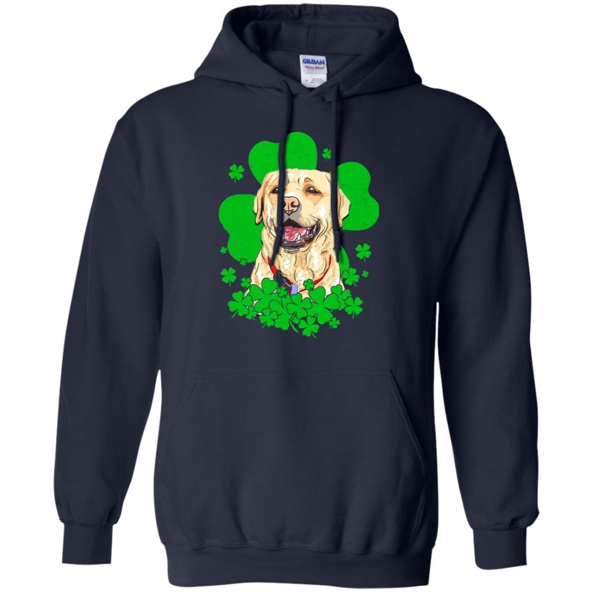 Labrador St. Patrick's Day Clovers-T-Shirt & Hoodie-Pullover Hoodie-Navy
