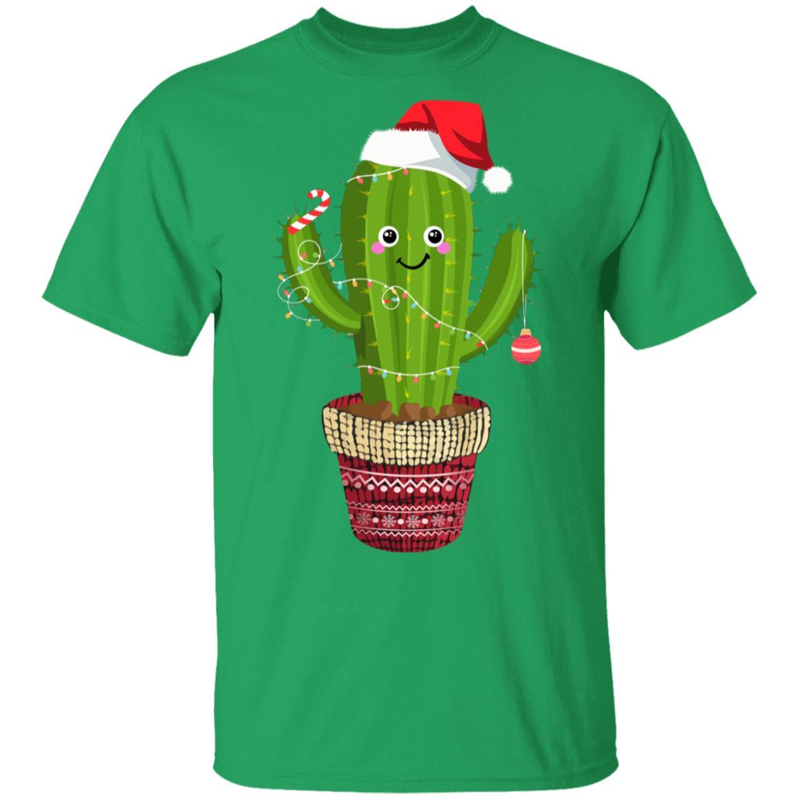 Cactus Christmas Tree Gift Santa Xmas Plant Lover-T-Shirt & Sweatshirt-Classic T-Shirt-Irish Green