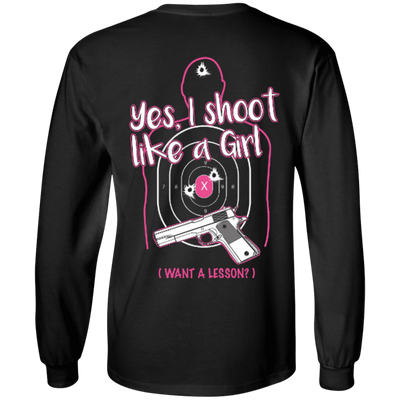 I Shoot Like A Girl-T-Shirt & Hoodie-Long Sleeve T-Shirt-Black