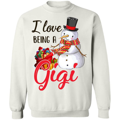 I Love Being A Gigi Snowman Gift For Christmas Day-T-Shirt & Sweatshirt-Crewneck Sweatshirt-White