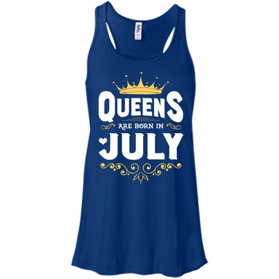 Queens Are Born In July-T-Shirt & Hoodie-Women's Flowy Racerback Tank-True Royal