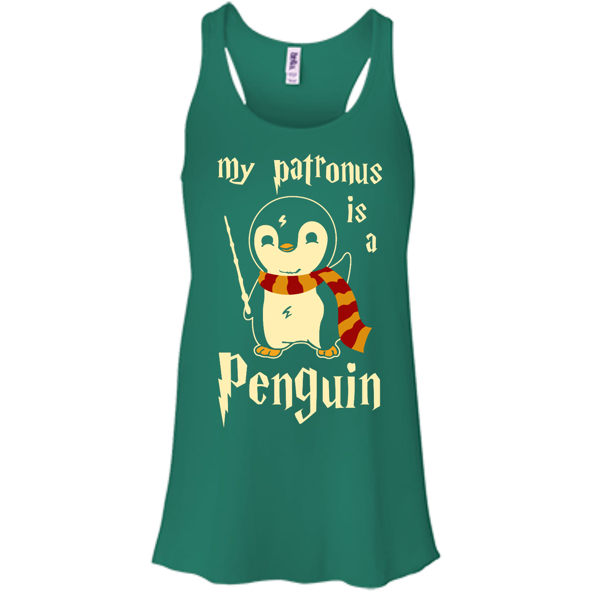 My Patronus Is A Penguin-T-Shirt & Hoodie-Women's Flowy Racerback Tank-Kelly