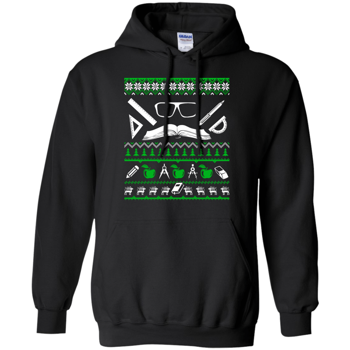Teacher Christmas Sweater-T-Shirt & Hoodie-Pullover Hoodie-Black