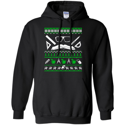 Teacher Christmas Sweater-T-Shirt & Hoodie-Pullover Hoodie-Black