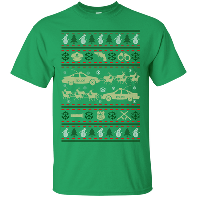 Police Christmas Ugly Sweater-T-Shirt & Hoodie-Classic T-Shirt-Irish Green