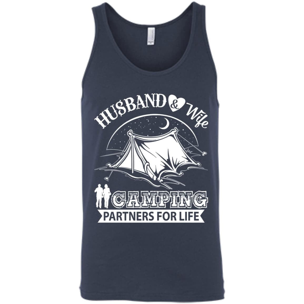 Husband And Wife Camping Partners For Life-T-Shirt & Hoodie-Unisex Tank-Navy