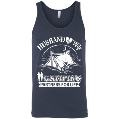 Husband And Wife Camping Partners For Life-T-Shirt & Hoodie-Unisex Tank-Navy