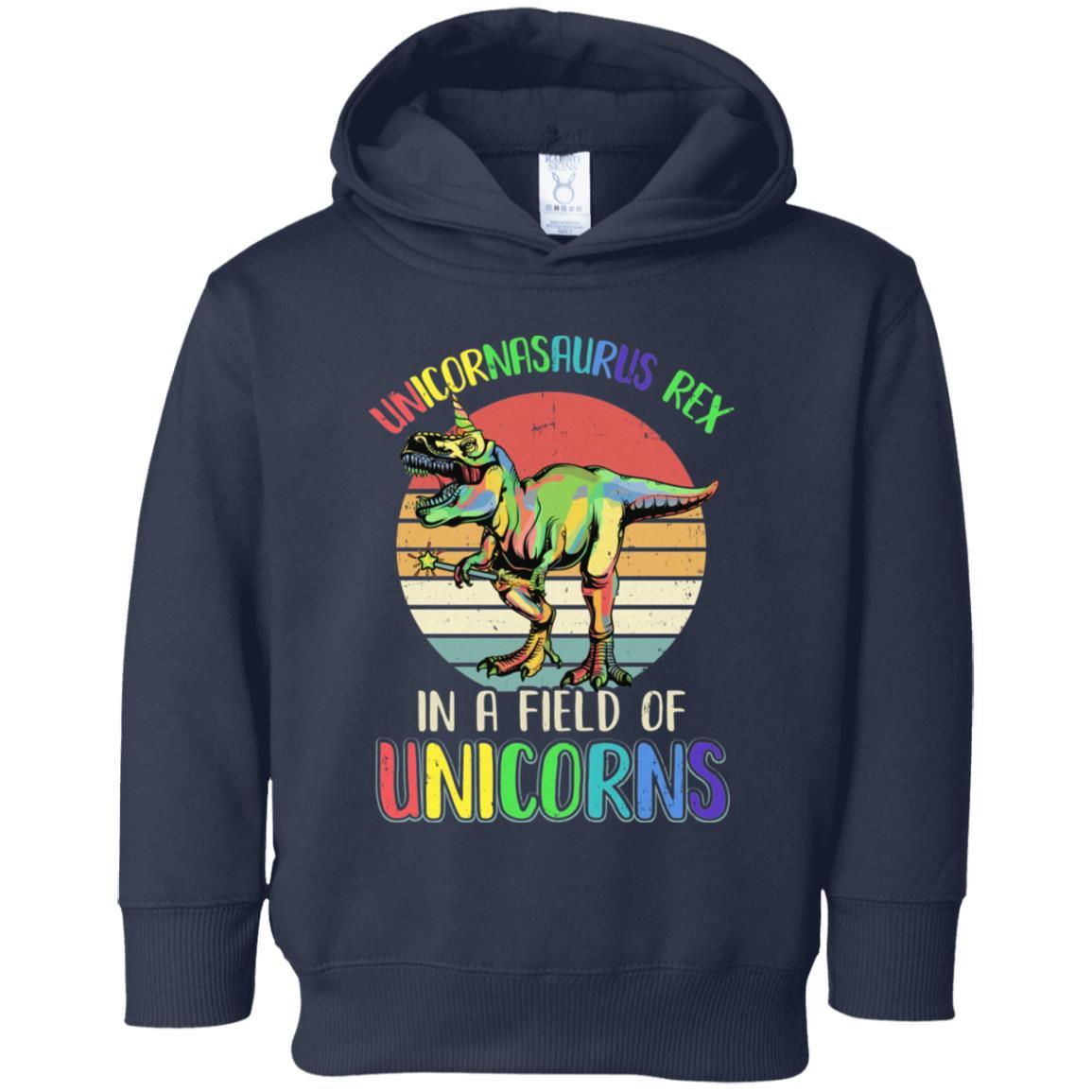 Be A Unicornasaurus Rex In A Field Of Unicorns Youth-Youth Shirt-Toddler Fleece Hoodie-Navy