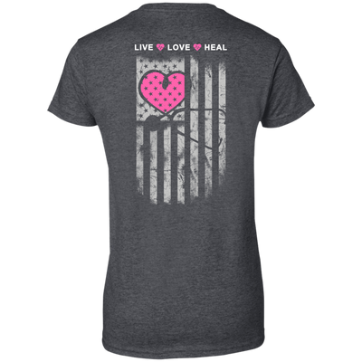 Nurse Heart Flag American Live Love Heal-T-Shirt & Hoodie-Women's T-Shirt-Dark Heather
