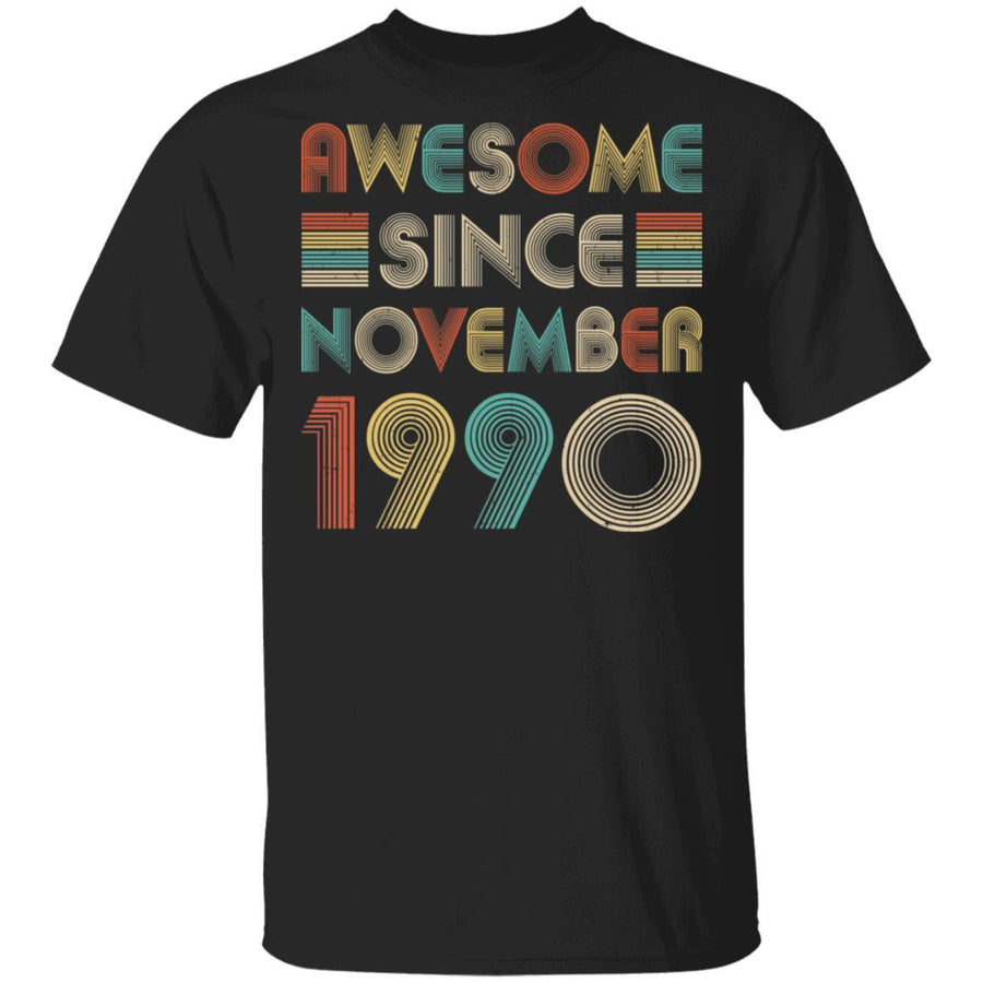 Awesome Since November 1990 Vintage 31th Birthday Gifts-T-Shirt & Hoodie-Classic T-Shirt-Black