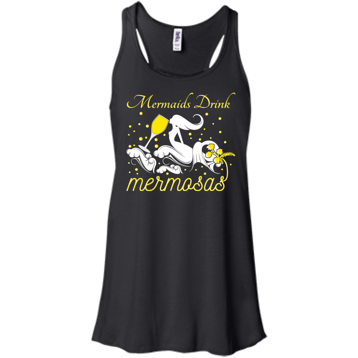 Mermaid drink mermosas-T-Shirt & Hoodie-Women's Flowy Racerback Tank-Black
