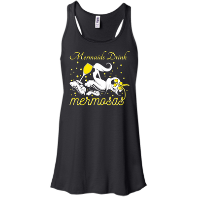 Mermaid drink mermosas-T-Shirt & Hoodie-Women's Flowy Racerback Tank-Black