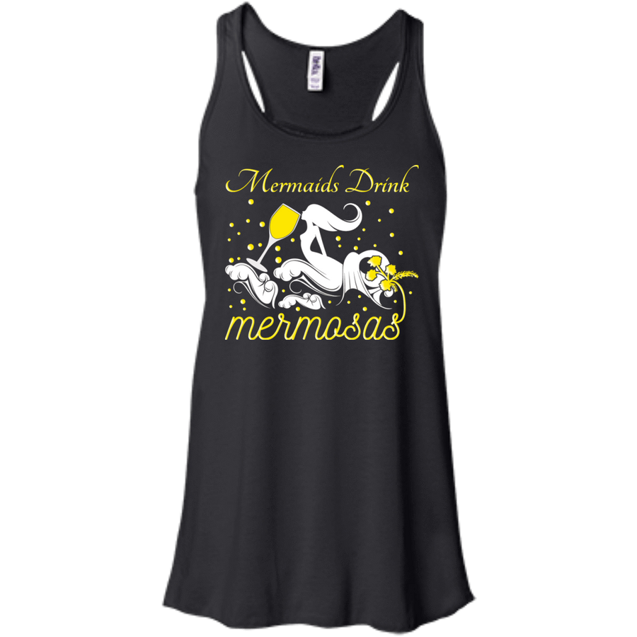 Mermaid drink mermosas-T-Shirt & Hoodie-Women's Flowy Racerback Tank-Black