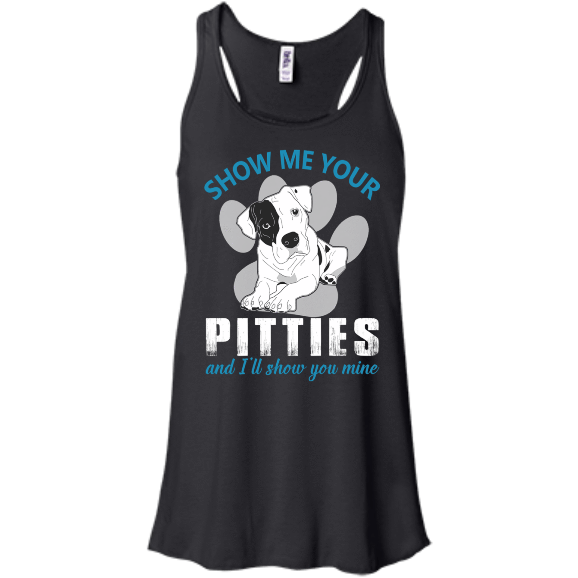 Show Me Your Pitties And I'll Show You Mine-T-Shirt & Hoodie-Women's Flowy Racerback Tank-Black