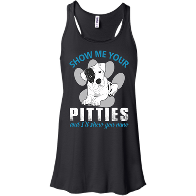 Show Me Your Pitties And I'll Show You Mine-T-Shirt & Hoodie-Women's Flowy Racerback Tank-Black