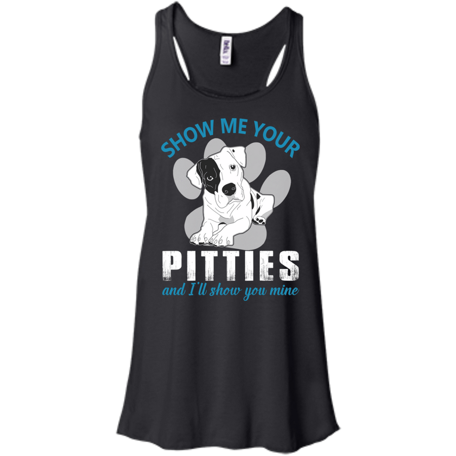 Show Me Your Pitties And I'll Show You Mine-T-Shirt & Hoodie-Women's Flowy Racerback Tank-Black