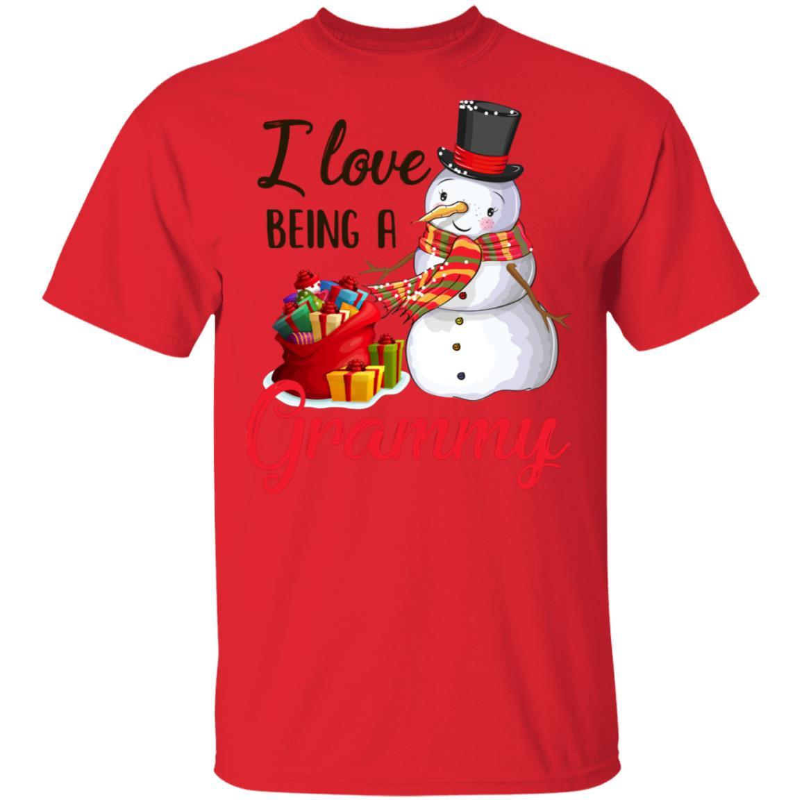 I Love Being A Grammy Snowman Gift For Christmas Day-T-Shirt & Sweatshirt-Classic T-Shirt-Red