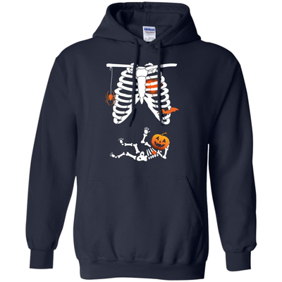 Halloween Baby Skeleton Maternity-T-Shirt & Hoodie-Pullover Hoodie-Navy