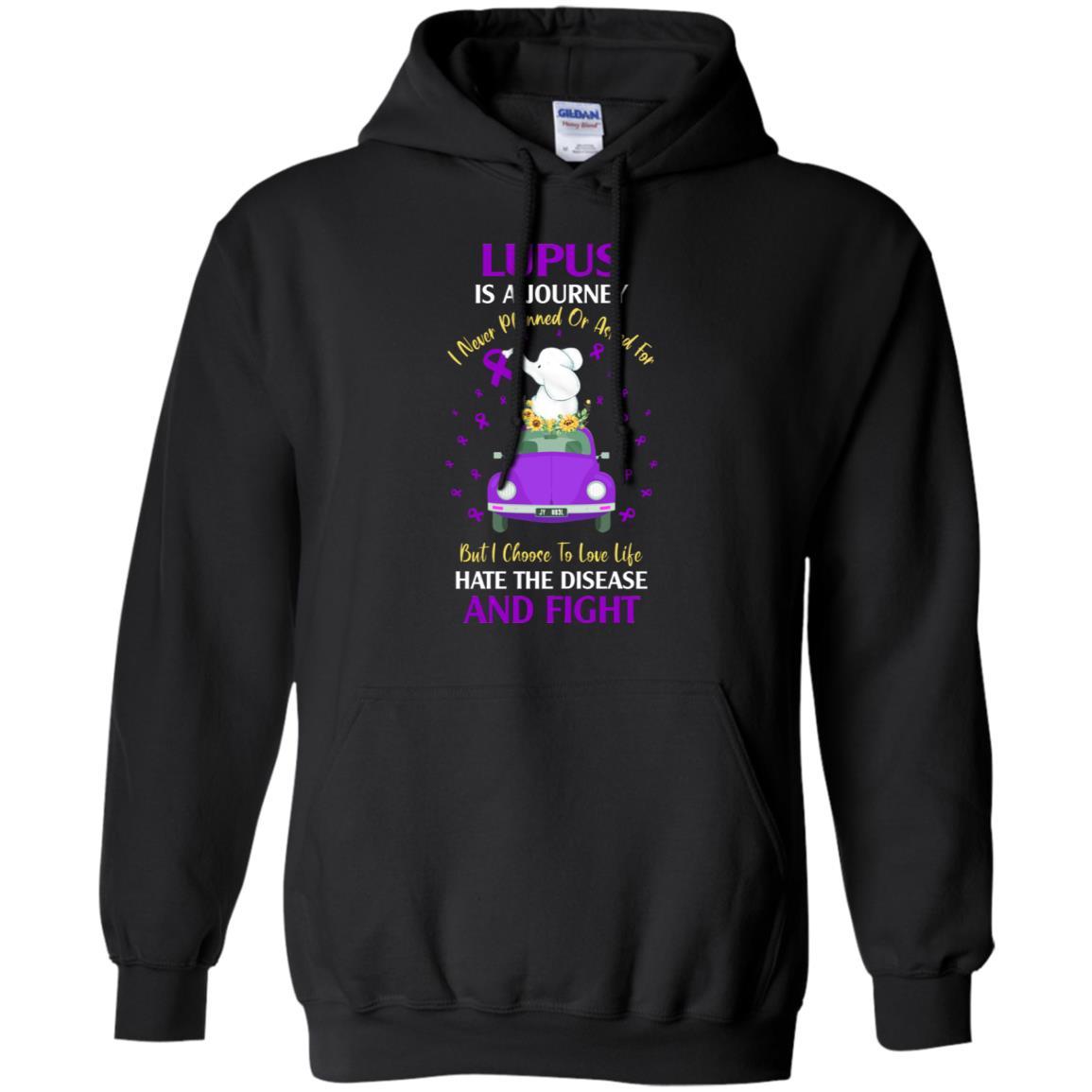 Lupus Awareness Is A Journey-T-Shirt & Hoodie-Pullover Hoodie-Black
