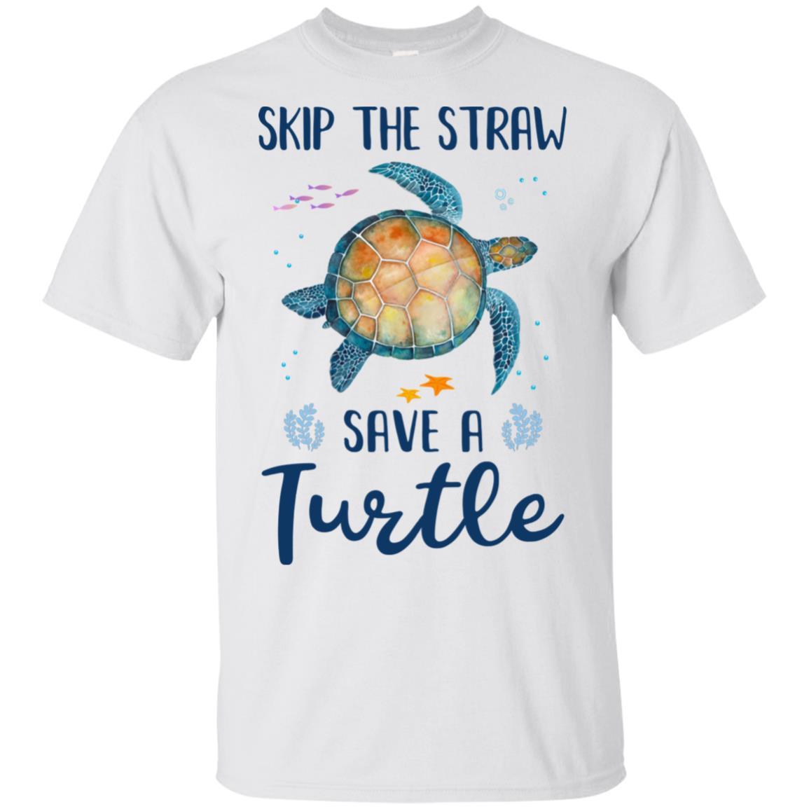 Skip A Straw Save A Turtle Save Turtles-T-Shirt & Hoodie-Classic T-Shirt-White