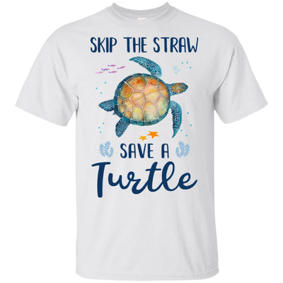 Skip A Straw Save A Turtle Save Turtles-T-Shirt & Hoodie-Classic T-Shirt-White