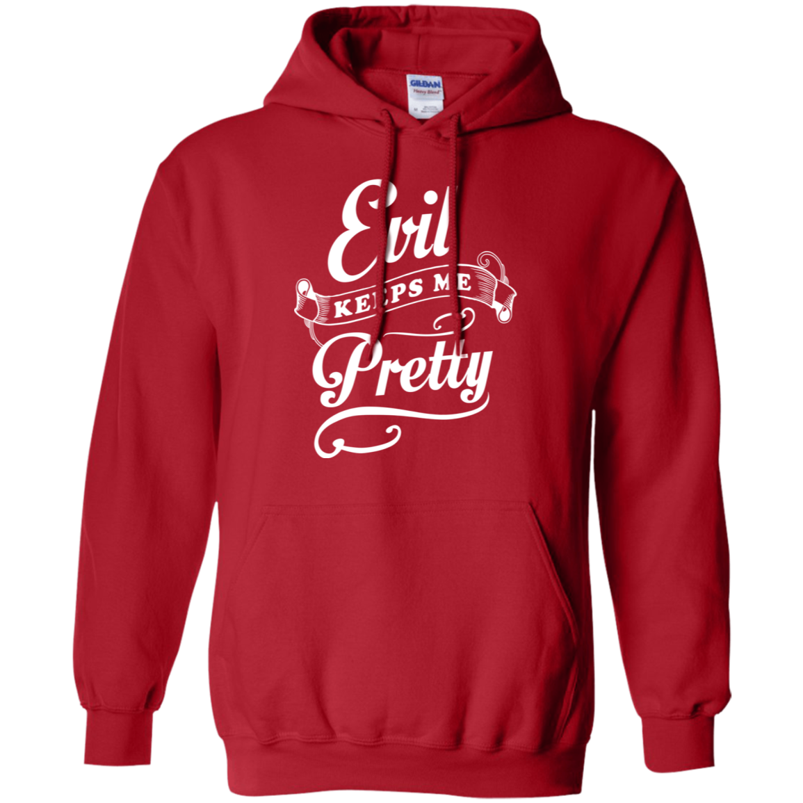 Evil Keeps Me Pretty-T-Shirt & Tank Top-Pullover Hoodie-Red