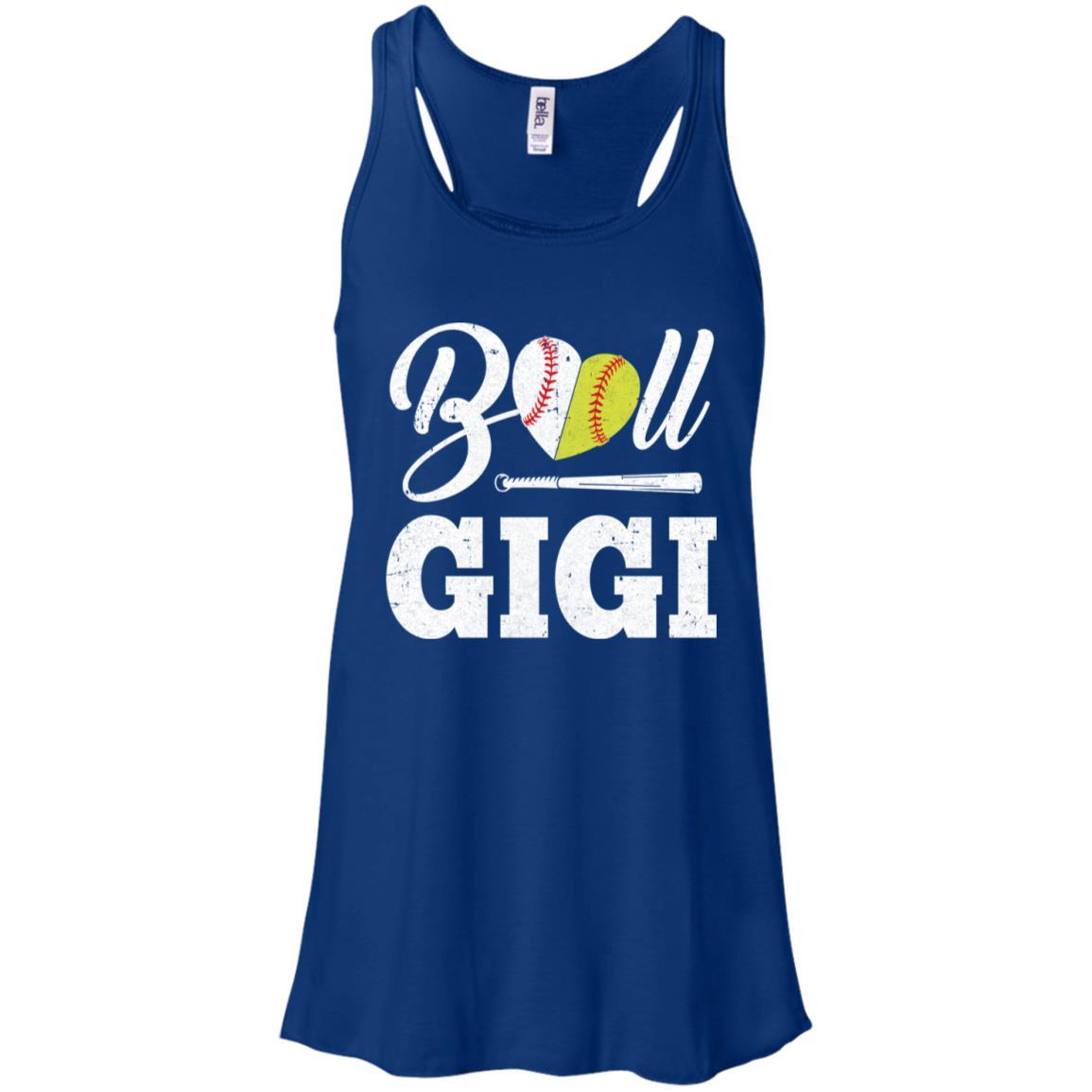 Funny Ball Gigi Softball Baseball Mothers Day Gifts-T-Shirt & Tank Top-Women's Flowy Racerback Tank-True Royal