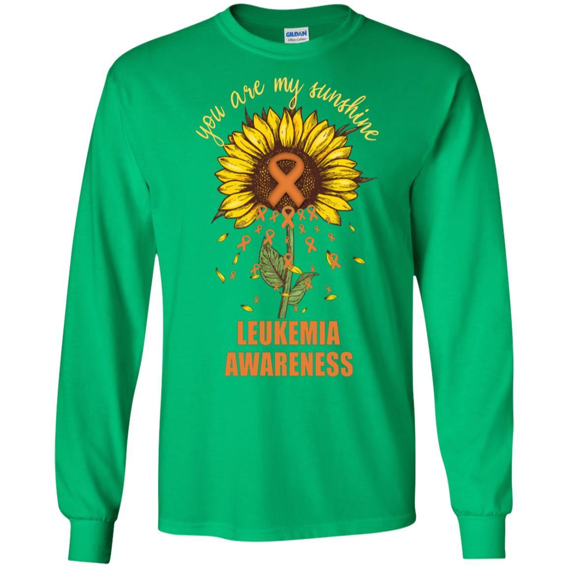 You Are My Sunshine Leukemia Awareness-T-Shirt & Hoodie-Long Sleeve T-Shirt-Irish Green