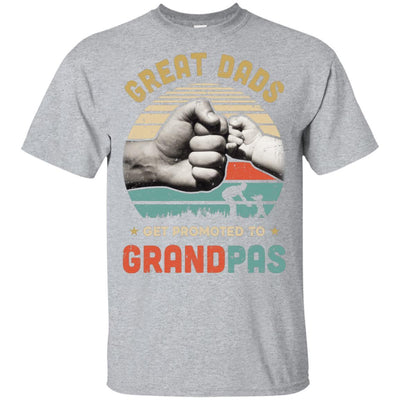 Vintage Great Dads Get Promoted To Grandpas Funny Dad-T-Shirt & Hoodie-Classic T-Shirt-Sport Grey