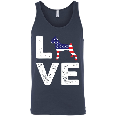 American Flag Dog Boxer Love-T-Shirt & Hoodie-Unisex Tank-Navy