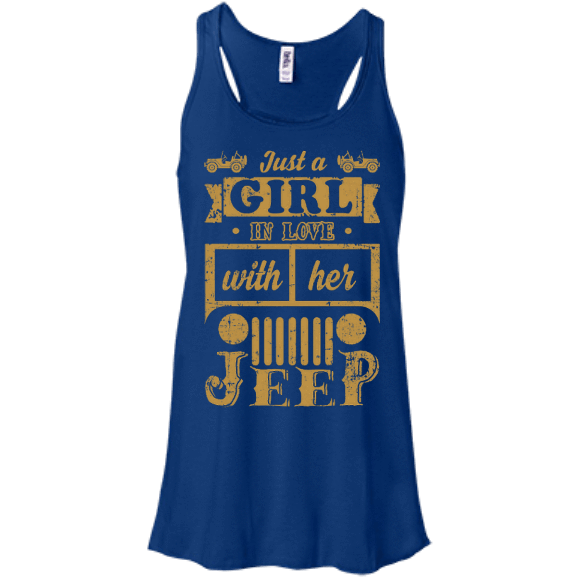 Just A Girl In Love With Her Jeep-T-Shirt & Hoodie-Women's Flowy Racerback Tank-True Royal