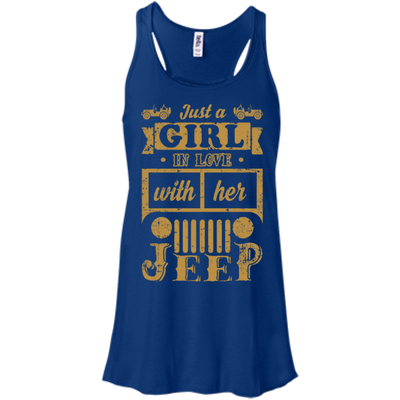 Just A Girl In Love With Her Jeep-T-Shirt & Hoodie-Women's Flowy Racerback Tank-True Royal