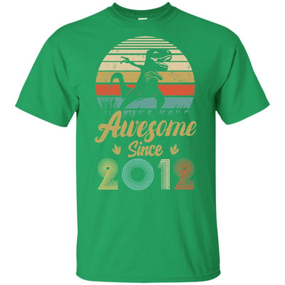 Awesome Since 2012 9th Years Old Dinosaur Birthday Gift Youth-Youth Shirt-Youth T-Shirt-Irish Green