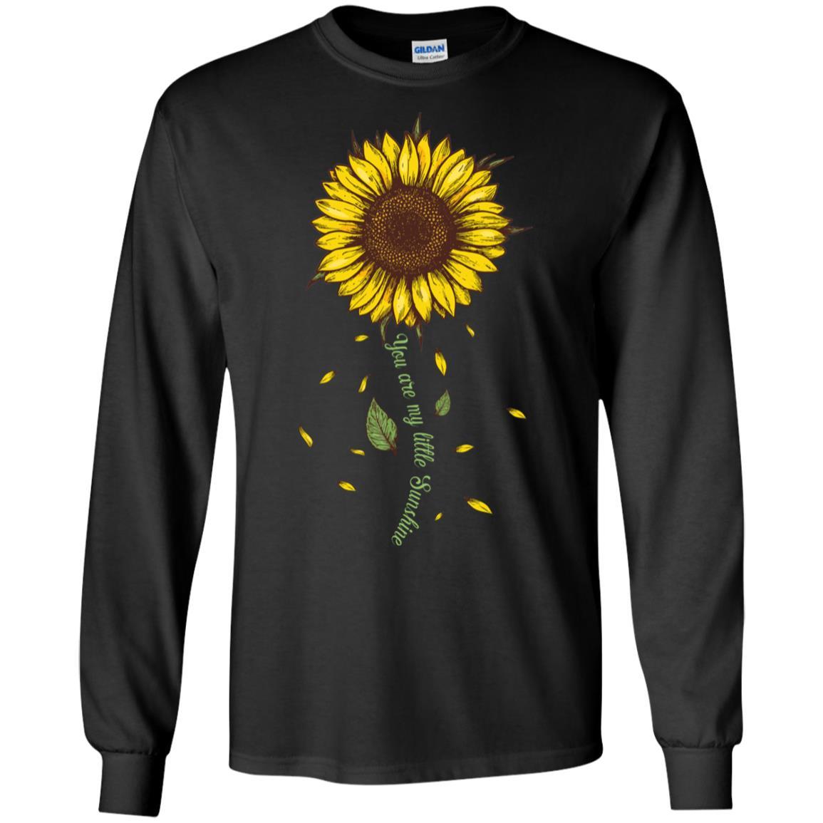 You Are My Little Sunshine Sunflower-T-Shirt & Hoodie-Long Sleeve T-Shirt-Black
