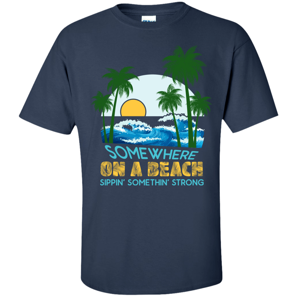 Somewhere On A Beach-T-Shirt & Hoodie-Classic T-Shirt-Navy
