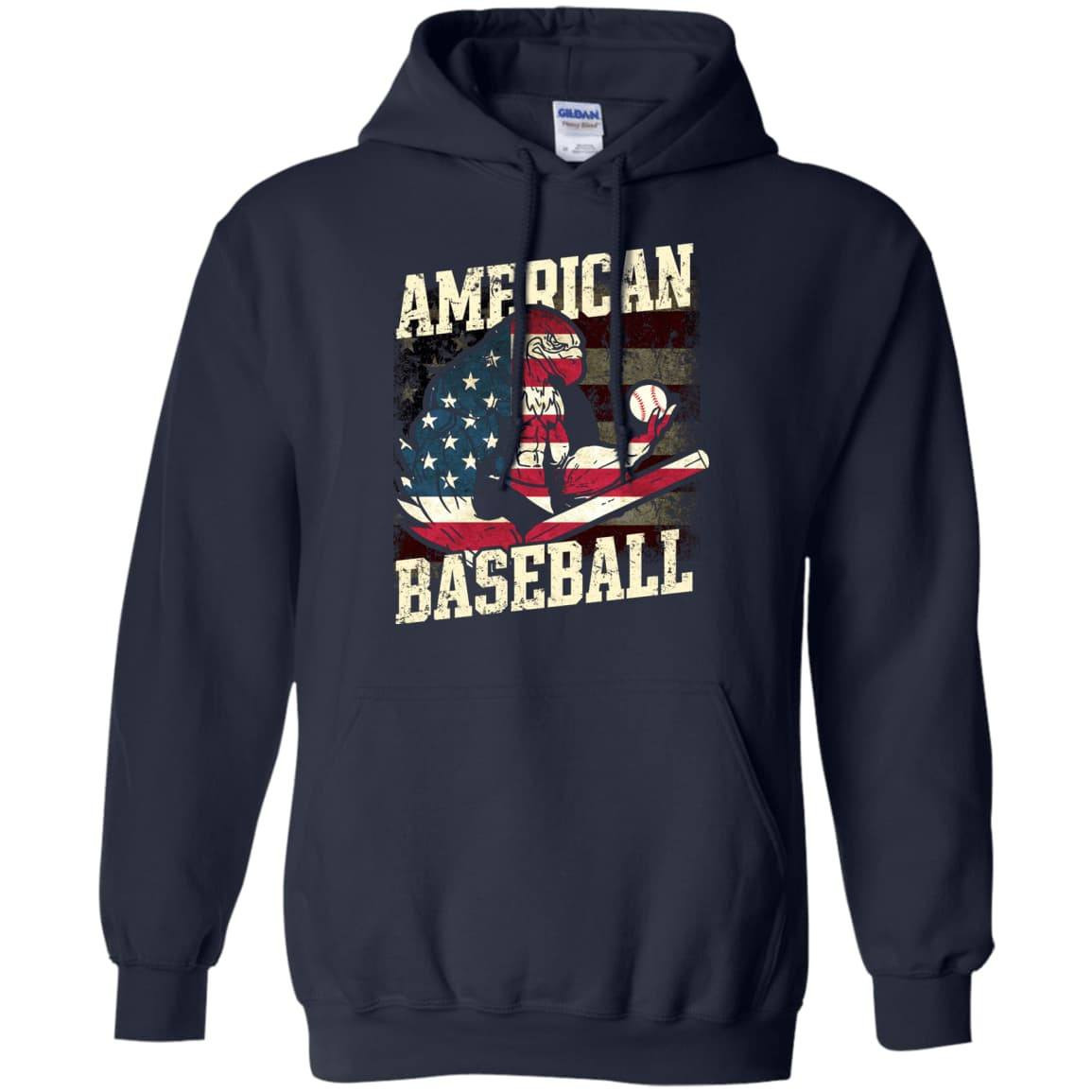 Badass Eagle American Baseball-T-Shirt & Hoodie-Pullover Hoodie-Navy