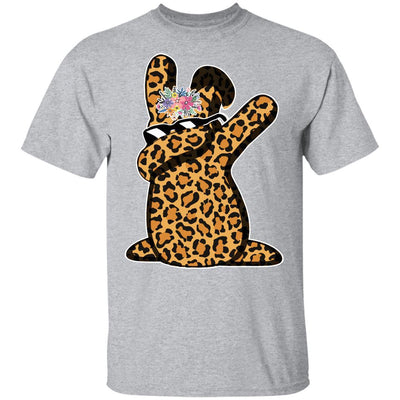 Funny Easter Gift For Her Teen Girls Dabbing Bunny Leopard Youth-Youth Shirt-Youth T-Shirt-Sport Grey