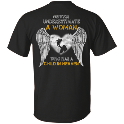 Never Undertimate A Woman Has Child In Heaven-T-Shirt & Hoodie-Classic T-Shirt-Black