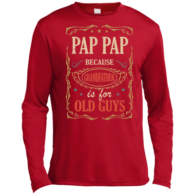 Pap Pap Because Grandfather Is For Old Guys Fathers Day Gift Tall Style-T-Shirt & Hoodie-Long Sleeve T-Shirt-True Red