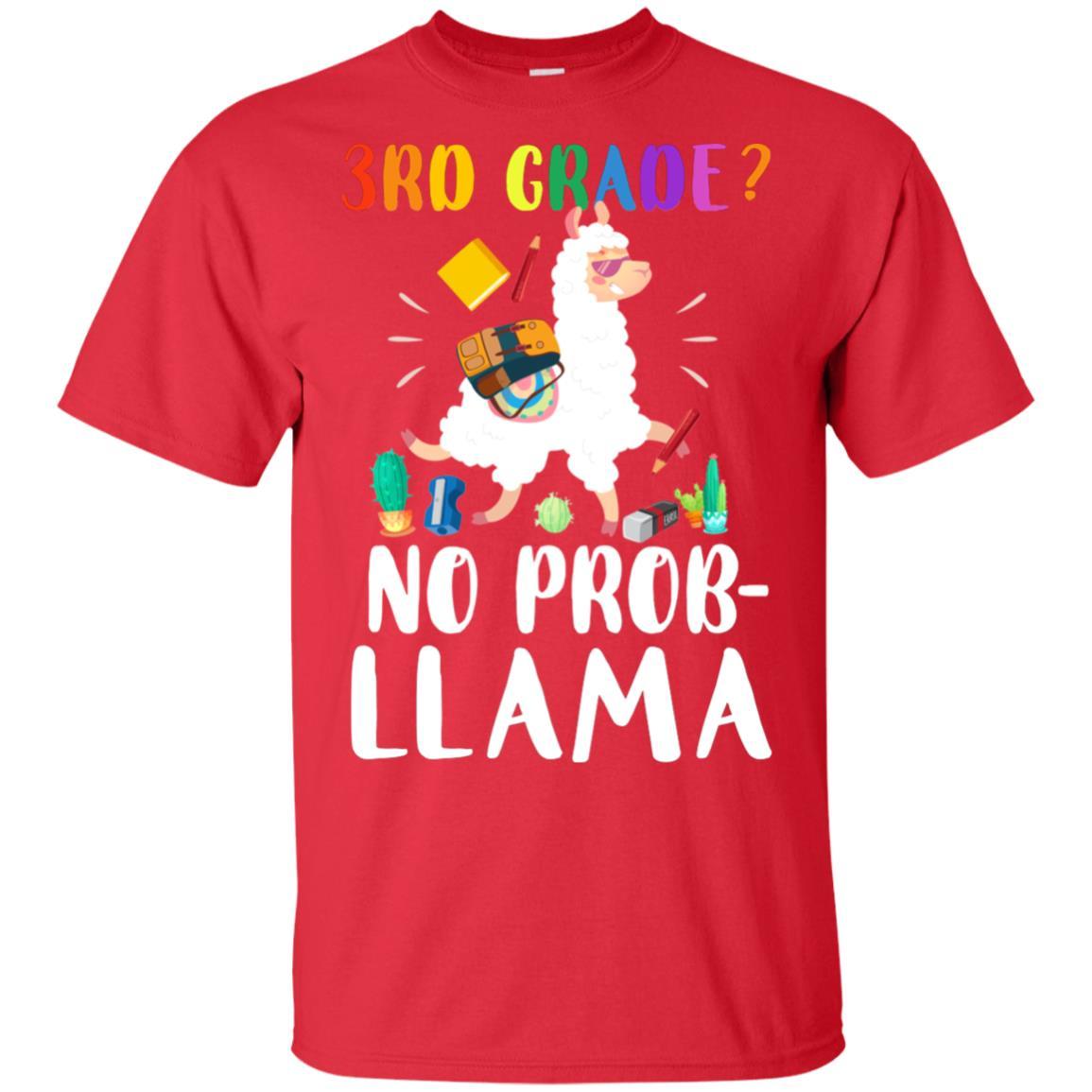 3rd Grade No Prob Llama Funny First Day Of School-T-Shirt & Hoodie-Classic T-Shirt-Red