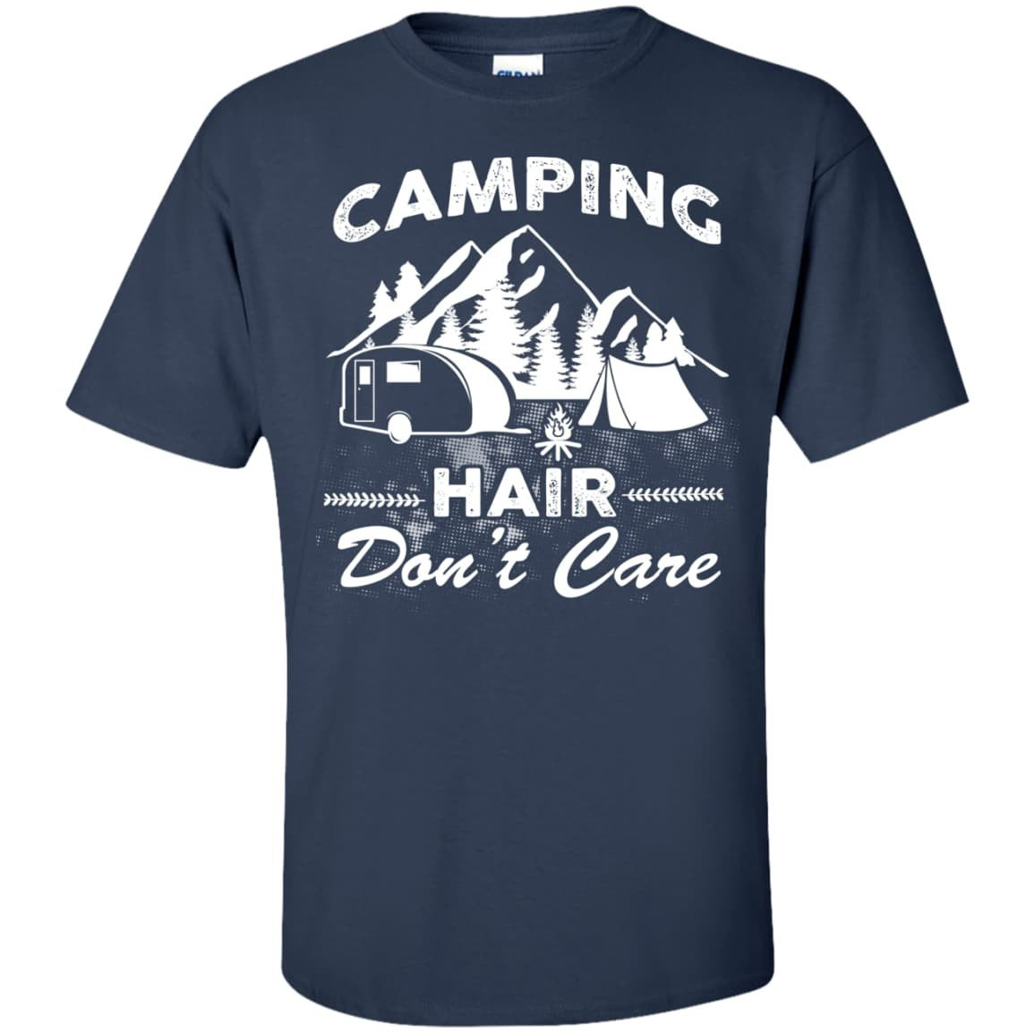 Camping Hair Don't Care-T-Shirt & Hoodie-Classic T-Shirt-Navy