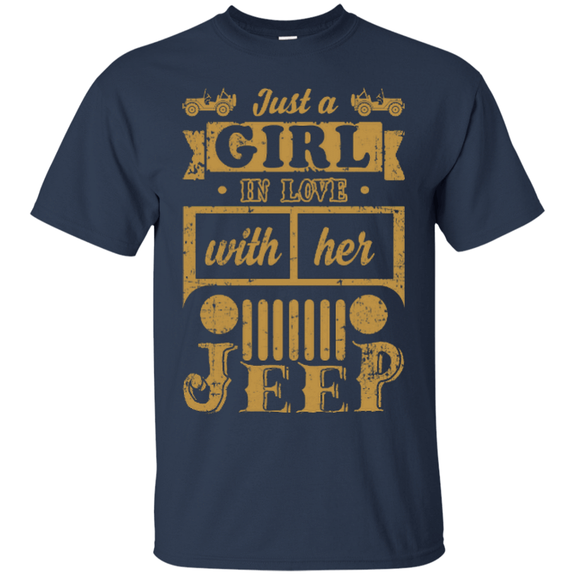 Just A Girl In Love With Her Jeep-T-Shirt & Hoodie-Classic T-Shirt-Navy
