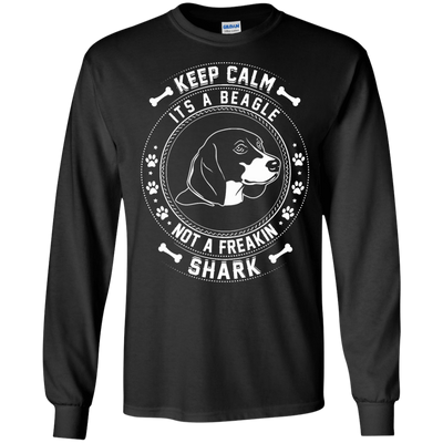 Keep Calm It's A Beagle Not A Freaking Shark-T-Shirt & Hoodie-Long Sleeve T-Shirt-Black