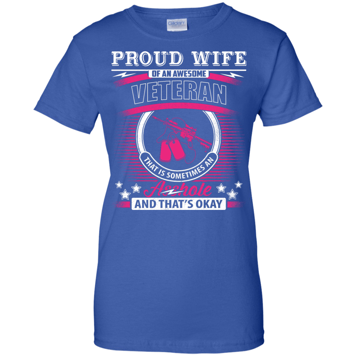 Proud Wife Of An Awesome Veteran-T-Shirt & Hoodie-Women's T-Shirt-Royal