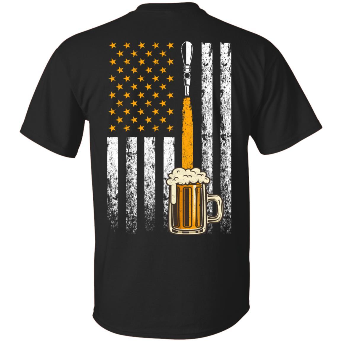 Craft Beer American Flag USA-T-Shirt & Hoodie-Classic T-Shirt-Black