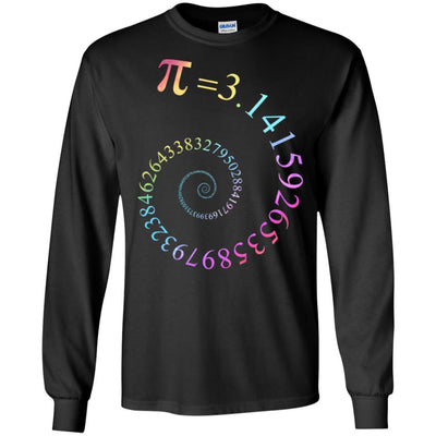 Pi Spiral Galaxy Color Math Pi Day-T-Shirt & Hoodie-Long Sleeve T-Shirt-Black