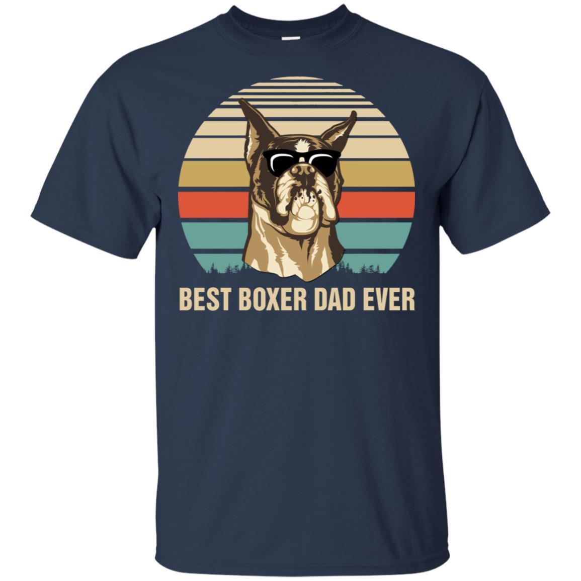 Vintage Boxer Dad Gifts Best Boxer Dad Ever-T-Shirt & Hoodie-Classic T-Shirt-Navy