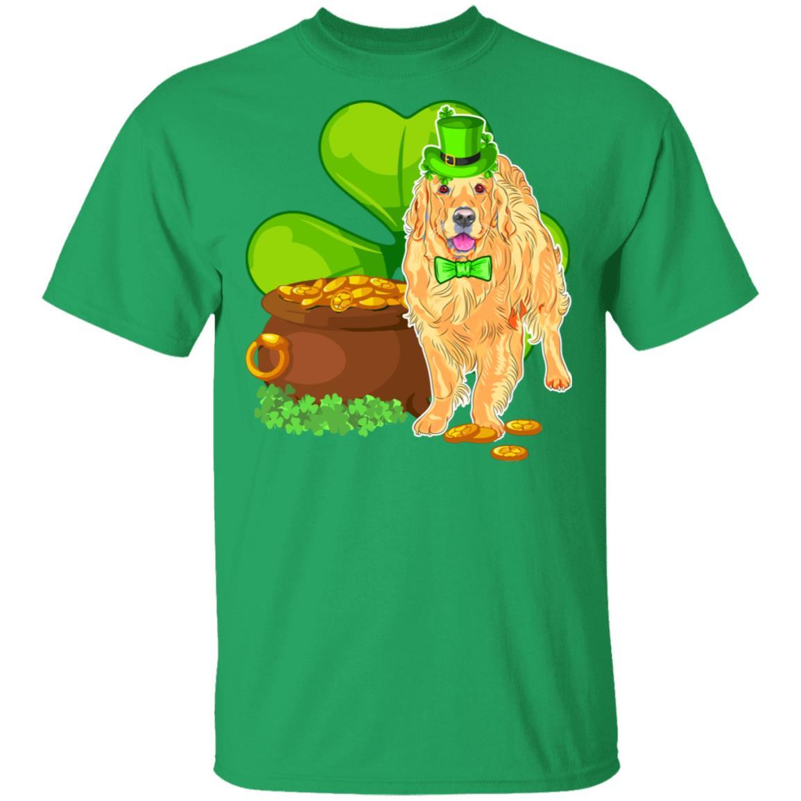 Golden Retriever St Patrick's Day Irish Dog Lover Funny Gifts-T-Shirt & Hoodie-Classic T-Shirt-Irish Green