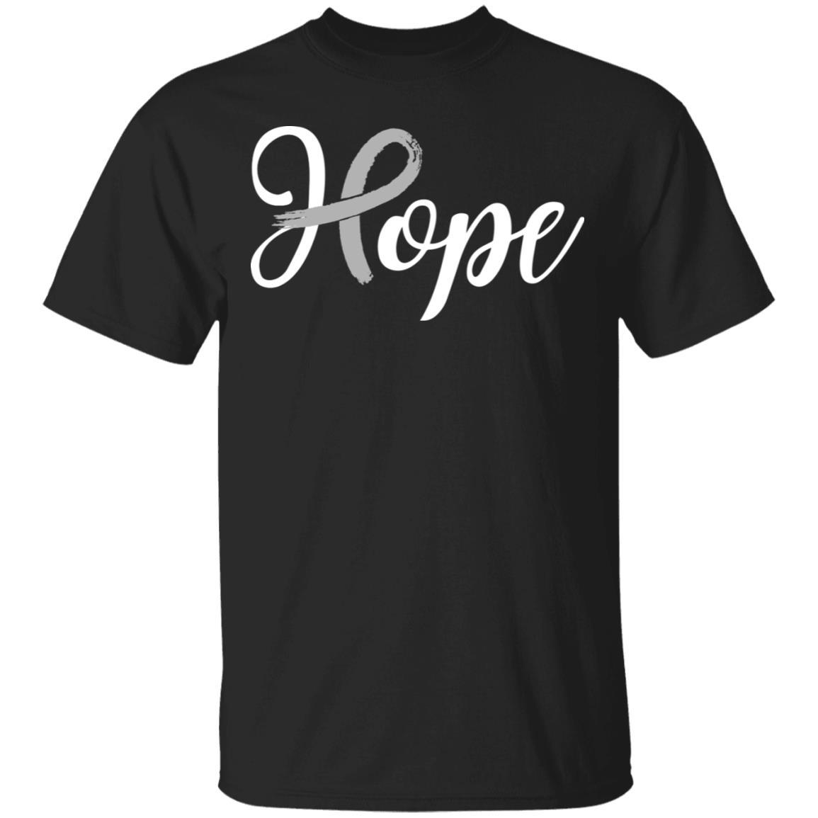 Brain Cancer Diabetes Awareness Gray Ribbon Hope-T-Shirt & Hoodie-Classic T-Shirt-Black